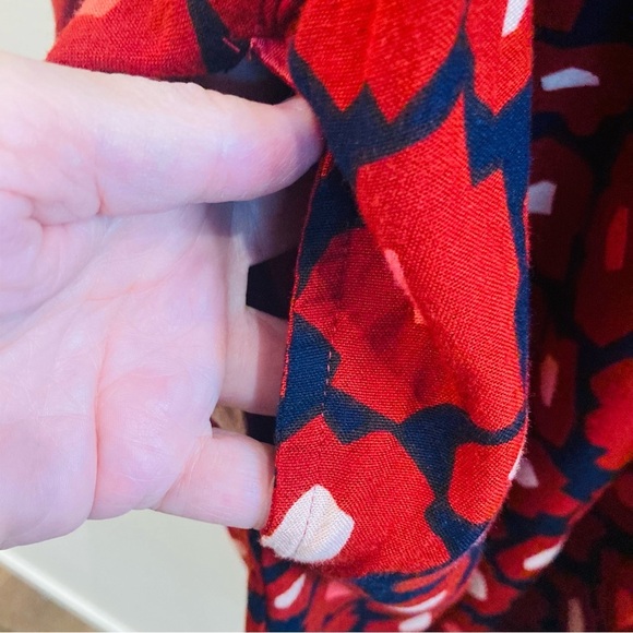 COMPAÑIA FANTASTICA  Sz XL Graphic Floral Peplum Long Sleeve Pocket Tunic Top - Picture 5 of 7